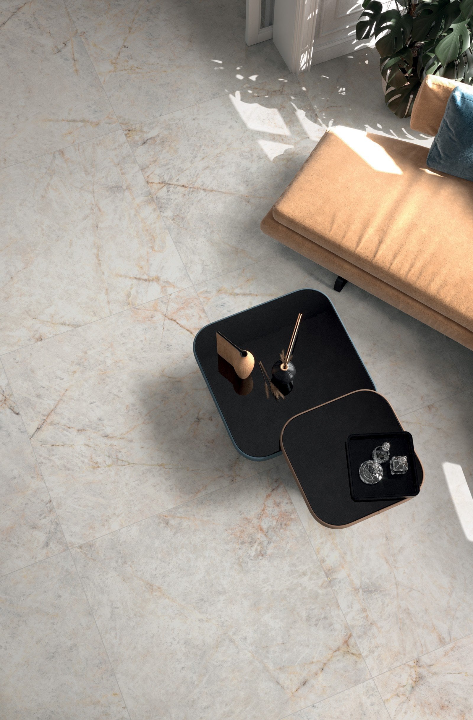 Living cu accente aurii | Inspirație Baie Modern