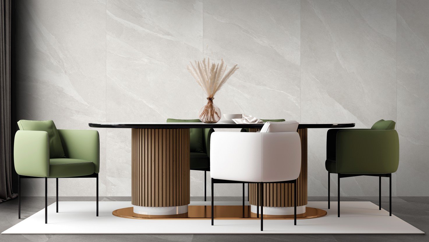Dining modern, cu accente discrete | Inspirație Baie Modern