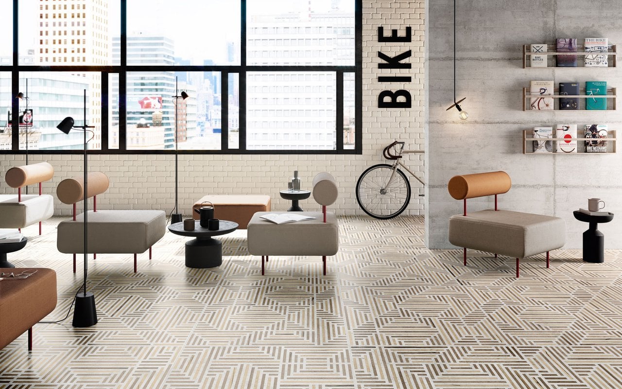 Lounge urban cu ritm geometric | Inspirație Baie Modern