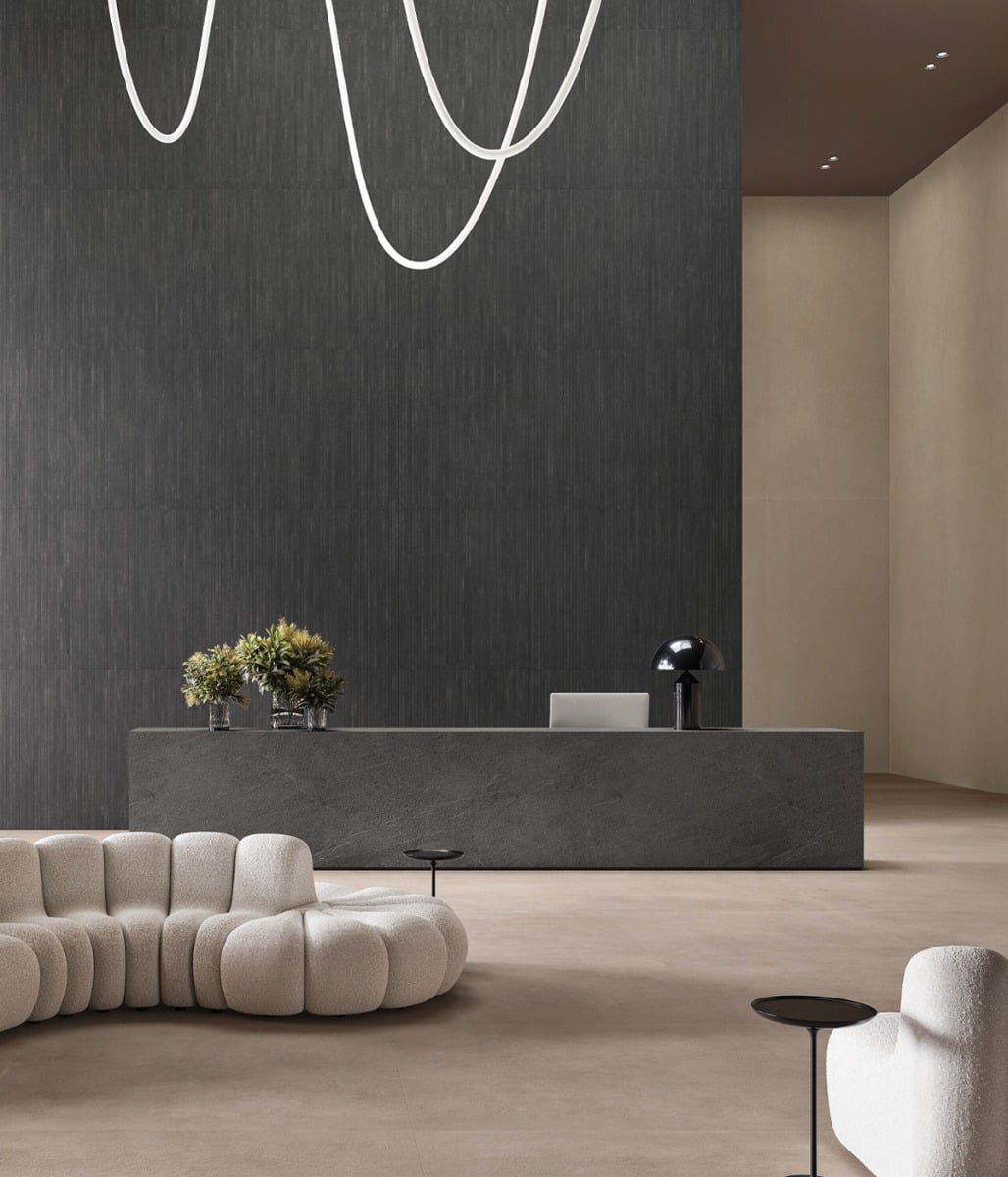 Lounge contemporan cu accente tactile | Inspirație Baie Modern