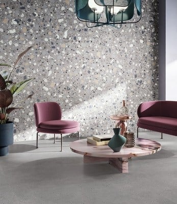 Living modern cu accente terrazzo | Inspirație Living Industrial