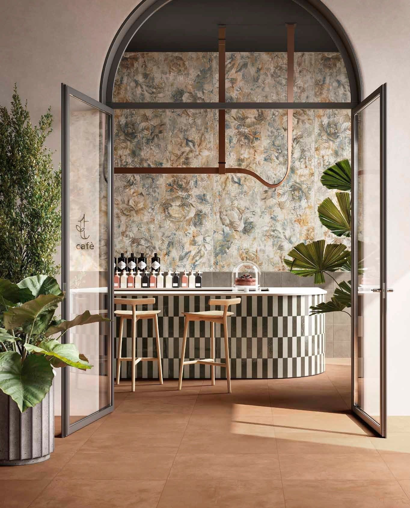 Cafenea modernă cu accente florale | Inspirație Baie Modern