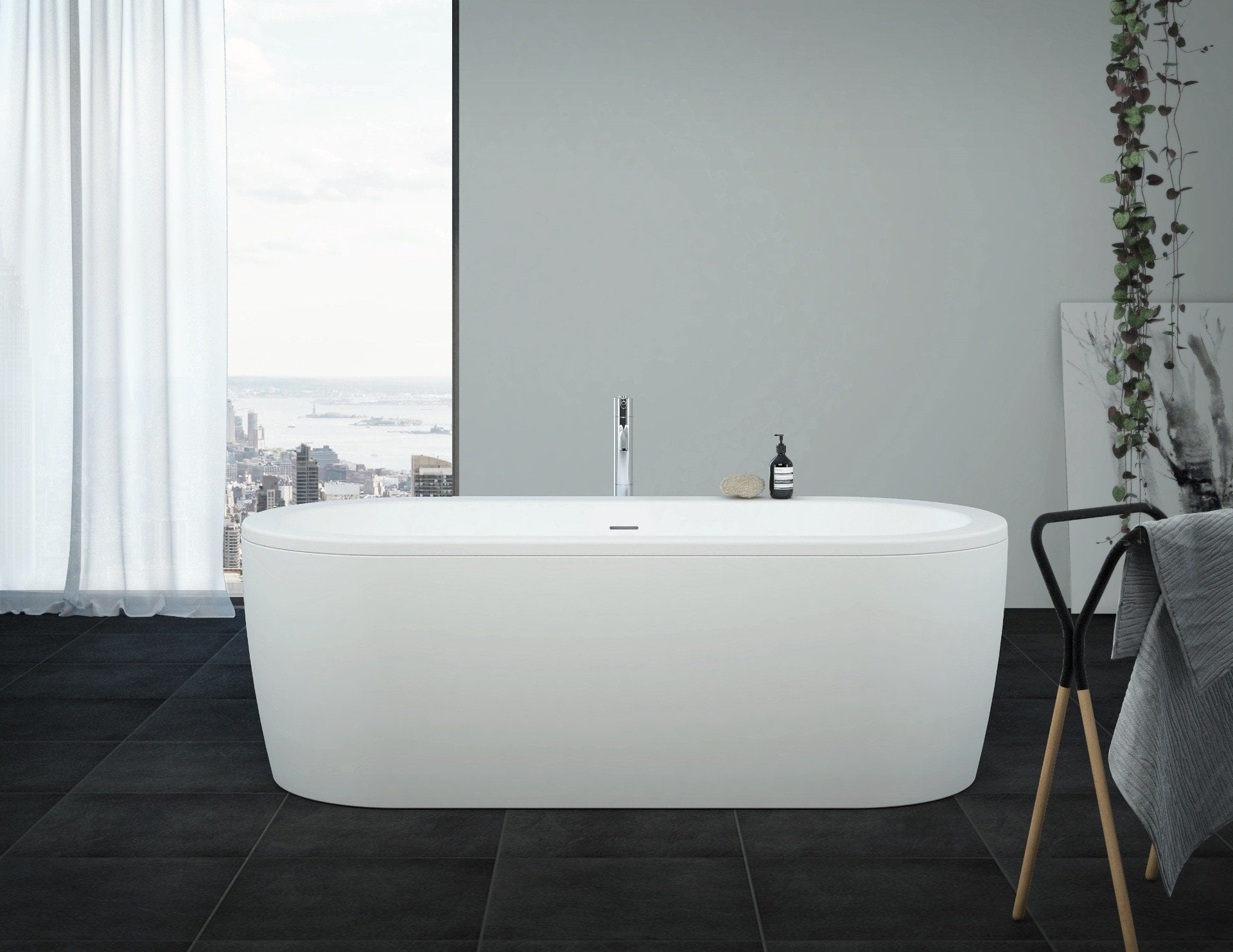 Baie urbană cu accente nocturne | Inspirație Baie Modern