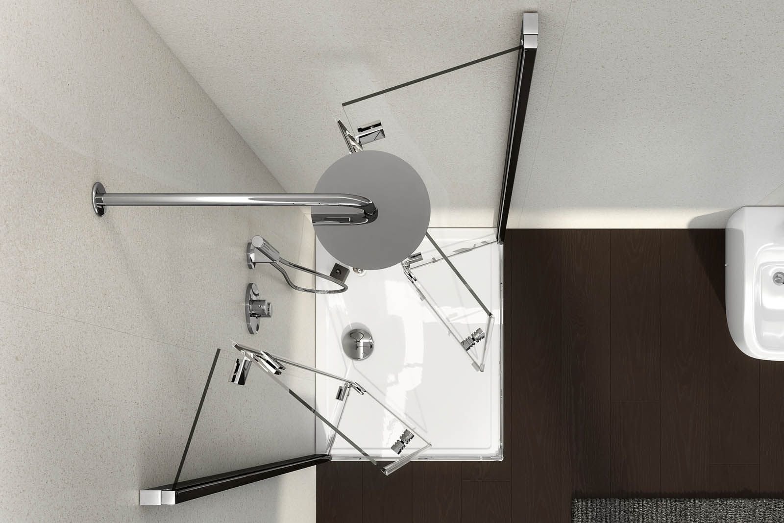 Duș modern cu accente discrete | Inspirație Baie Minimalist