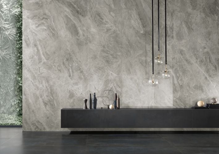 Living minimalist în marmură gri | Inspirație Living Minimalist