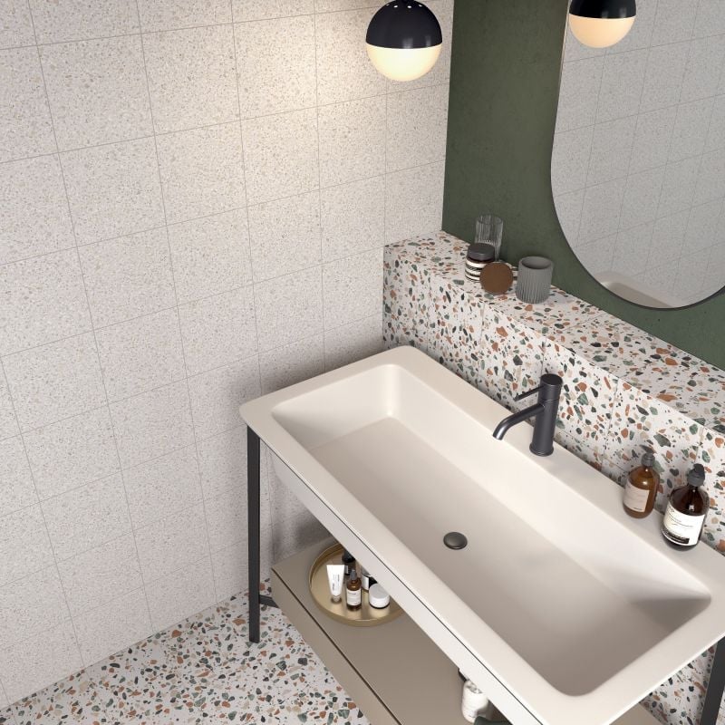 Baie modernă cu accente terrazzo | Inspirație Baie Modern