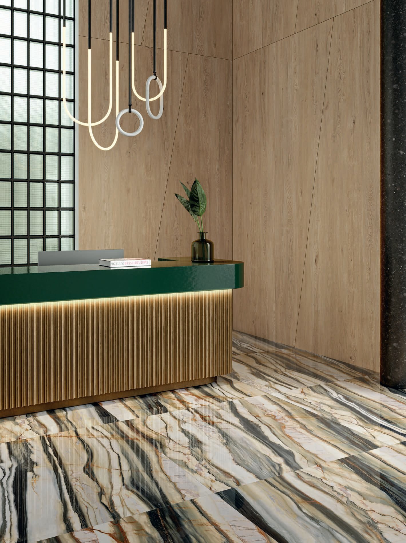 Hol vibrant, cu accente aurii | Inspirație Baie Modern