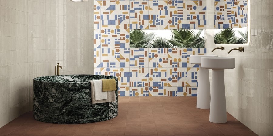Baie eclectic-urbană cu accente vegetale | Inspirație Baie Modern