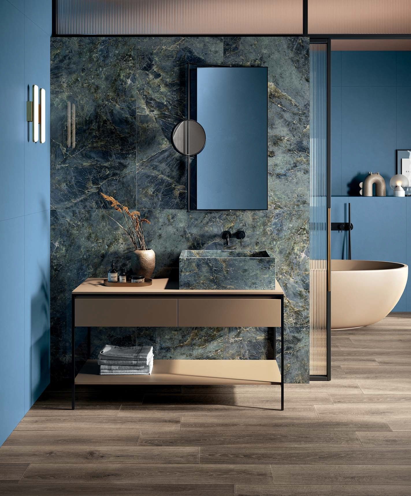 Baie modernă în tonuri de albastru | Inspirație Baie Modern