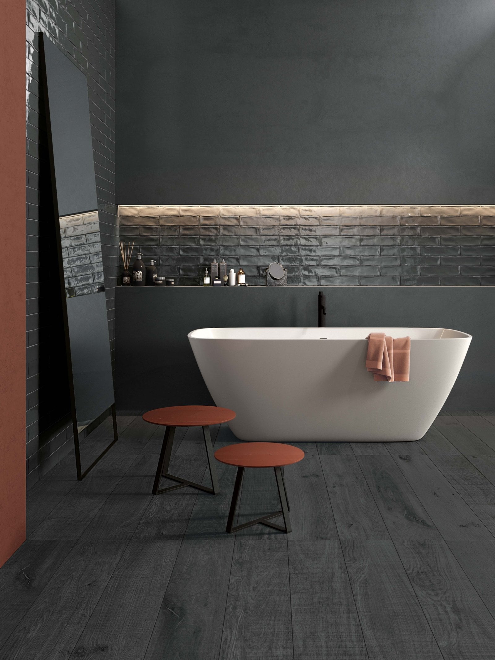 Baie modernă în tonuri întunecate | Inspirație Baie Modern