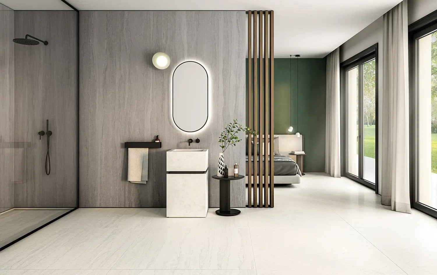 Dormitor spa cu note naturale