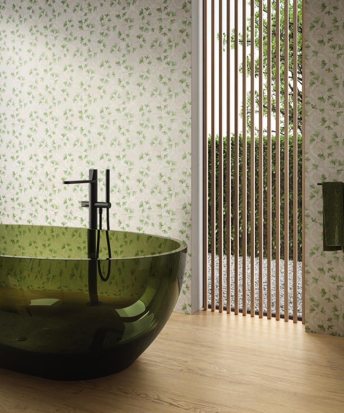 Baie serenă cu accente vegetale | Inspirație Baie Rustic