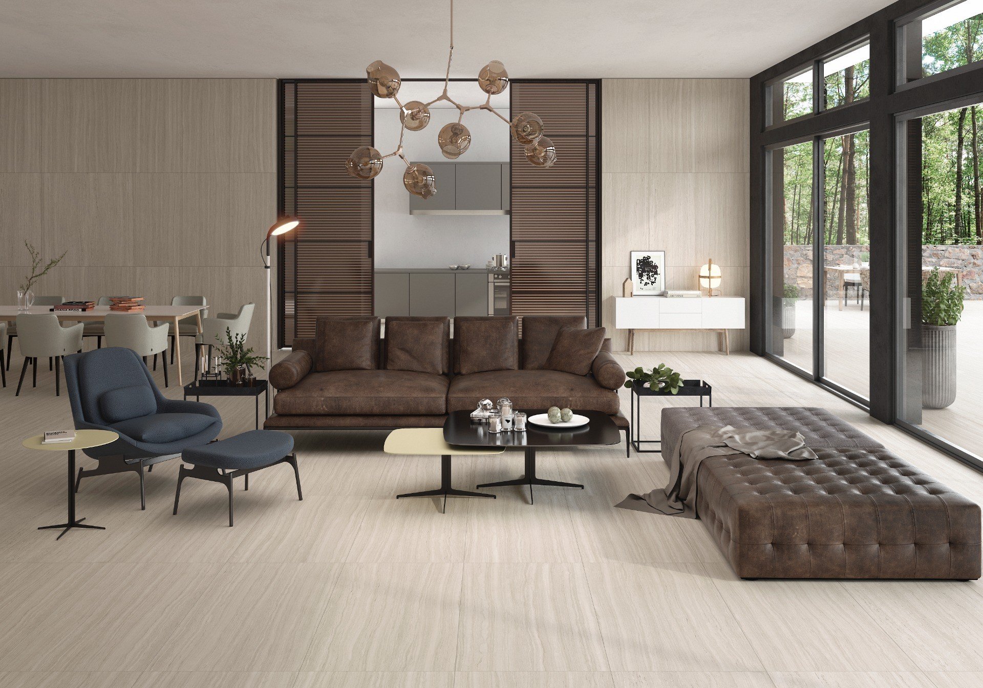Living modern cu lumină naturală