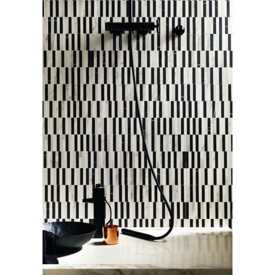 Duș eclectic în alb-negru | Inspirație Baie Modern