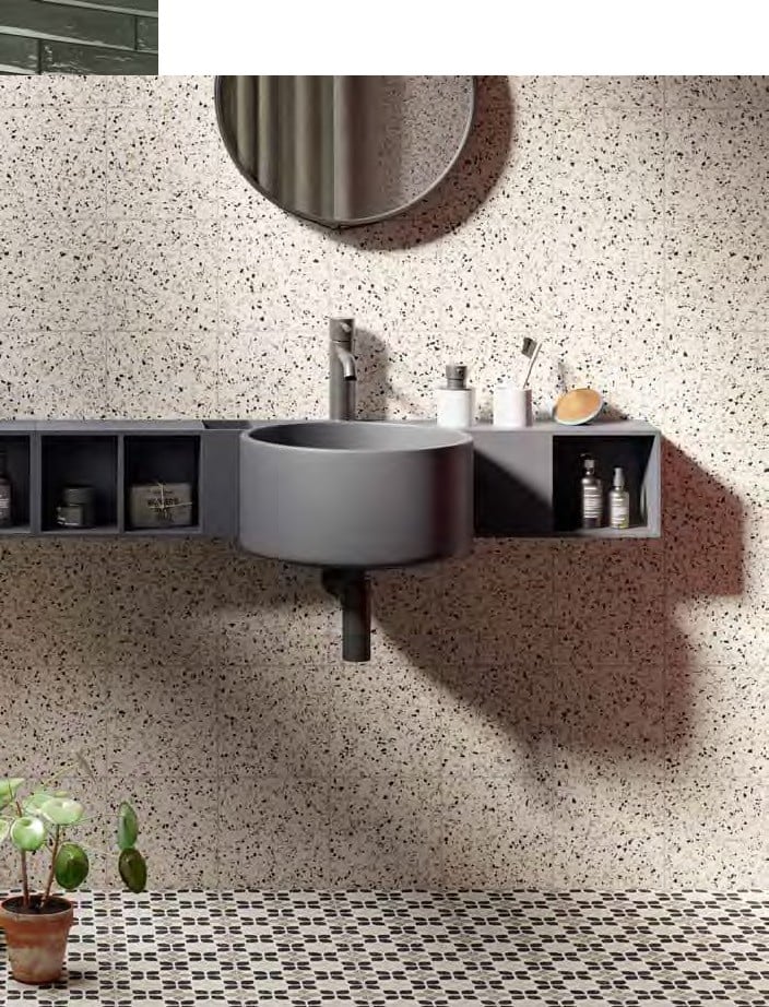 Baie modernă cu accente terrazzo | Inspirație Baie Modern