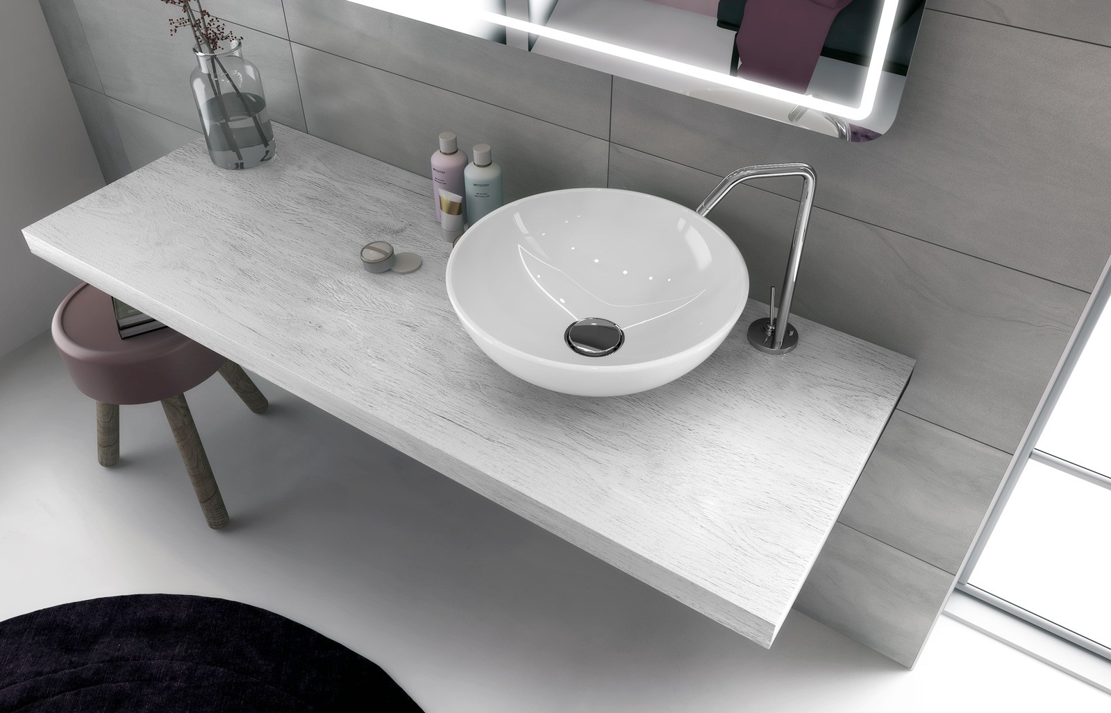 Baie modernă cu accente albe | Inspirație Baie Modern