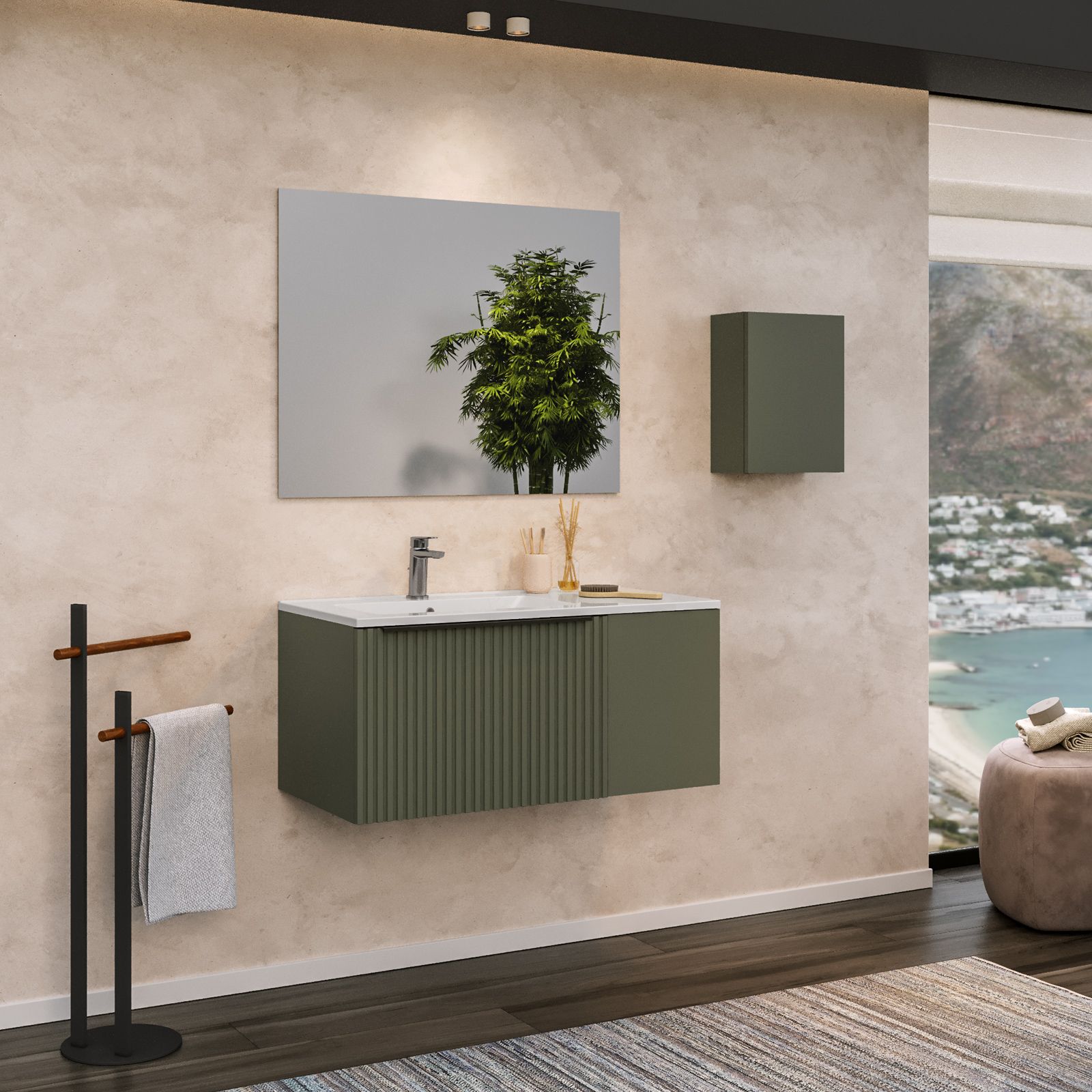 Baie modernă cu accente naturale | Inspirație Baie Modern