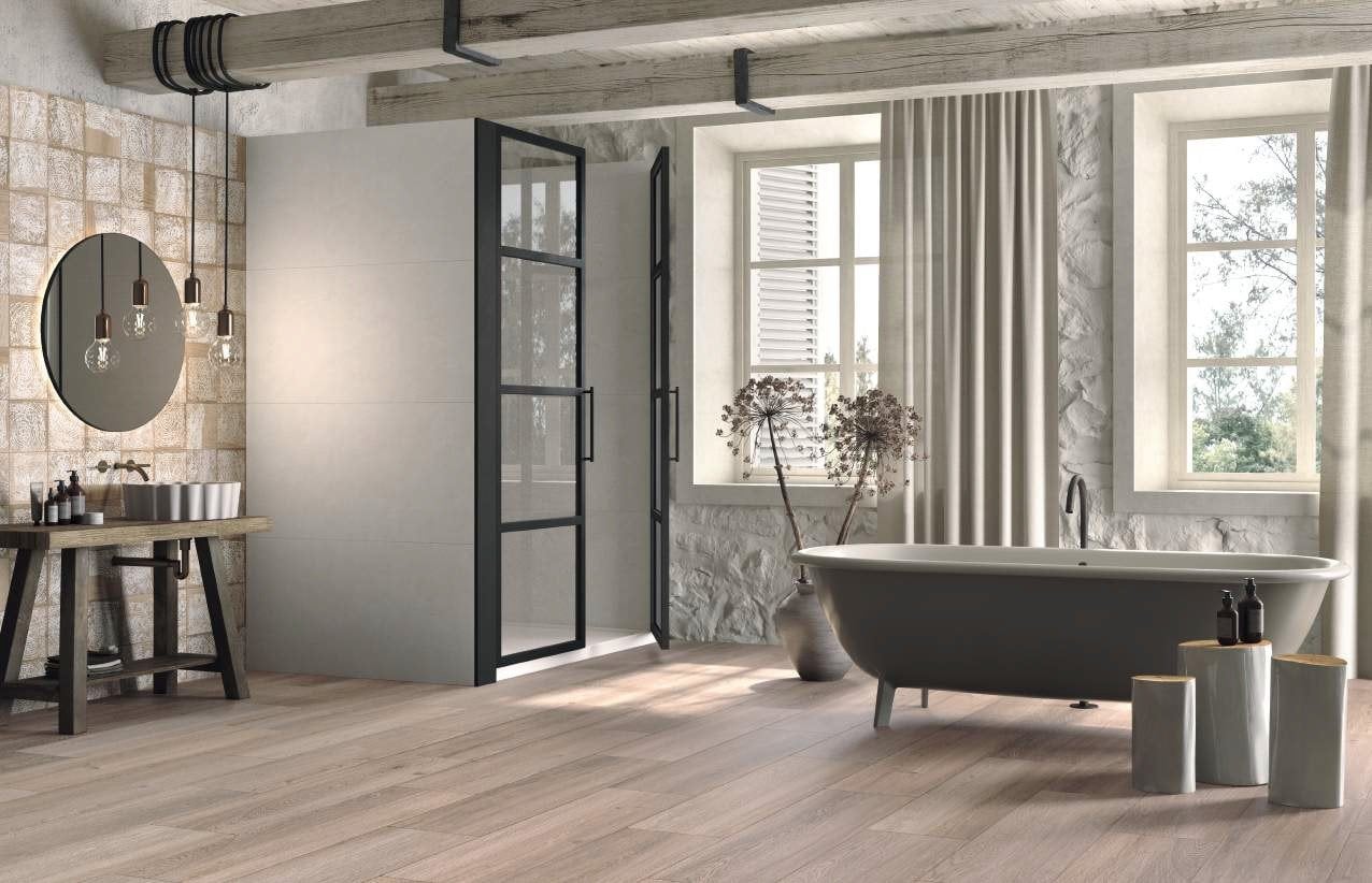 Baie rustică, rafinament modern
