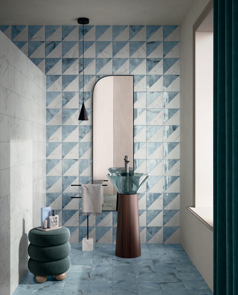 Baie serenă în nuanțe de azur | Inspirație Baie Modern