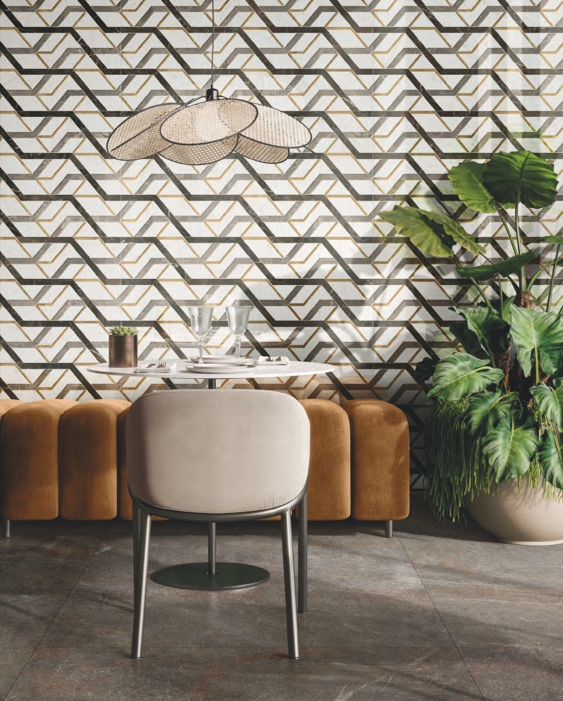 Dining urban cu accente aurii | Inspirație Baie Modern