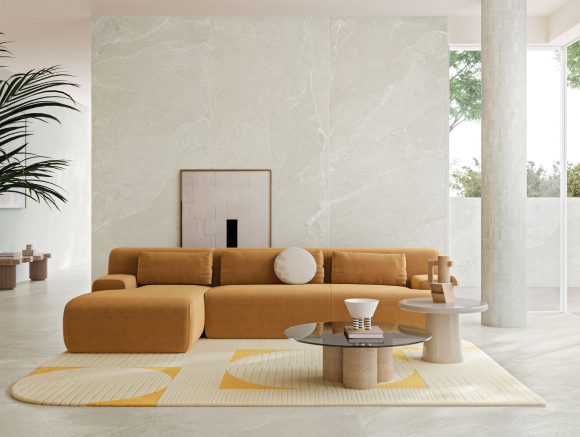 Living minimalist în tonuri calde | Inspirație Living Minimalist
