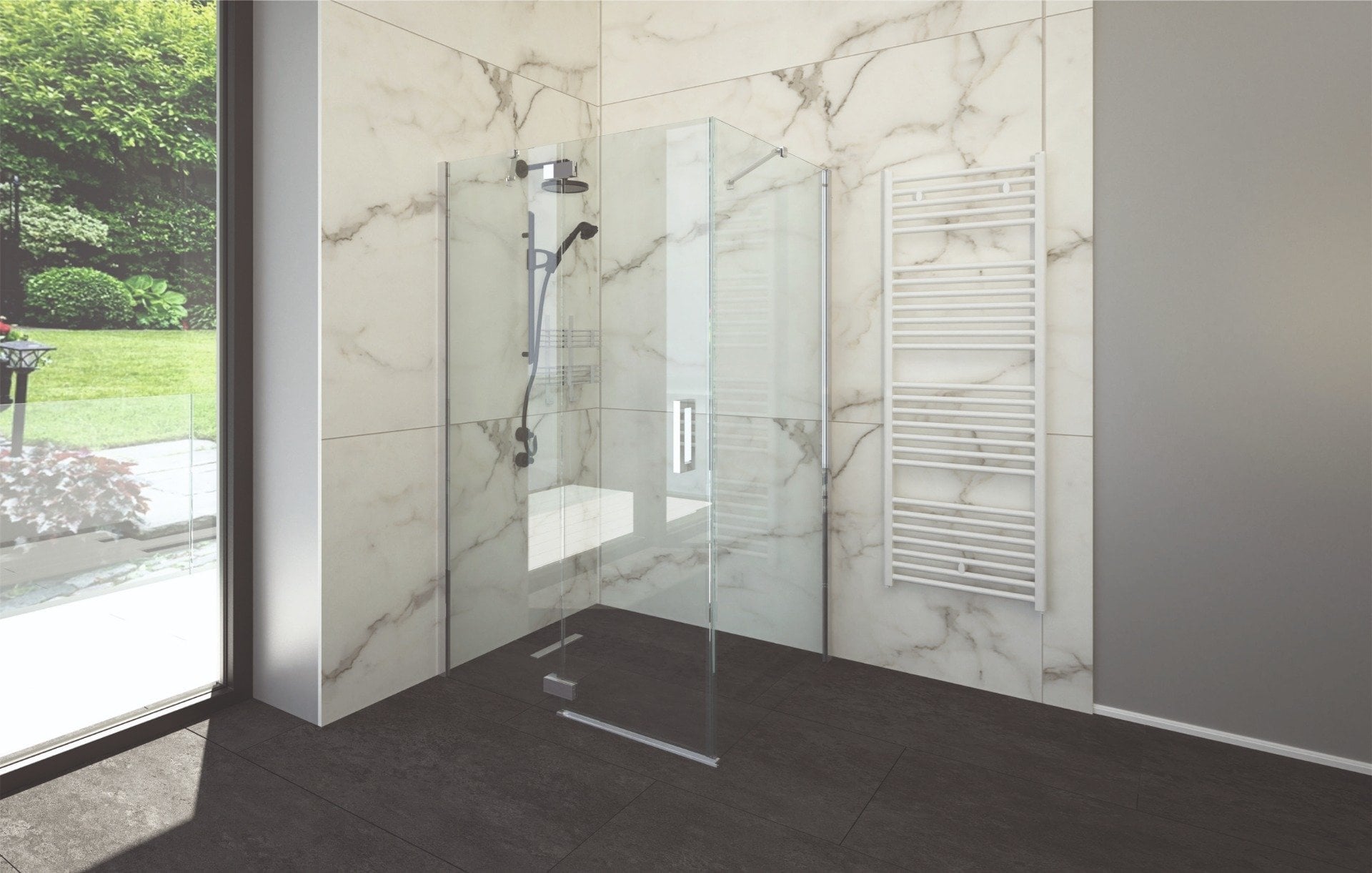 Duș spa cu lumină difuză | Inspirație Baie Modern