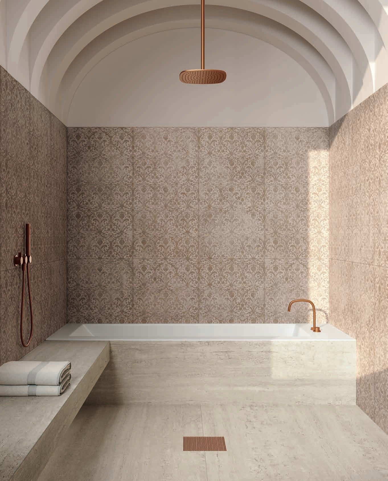 Baie cu bolți și pattern discret | Inspirație Baie Modern
