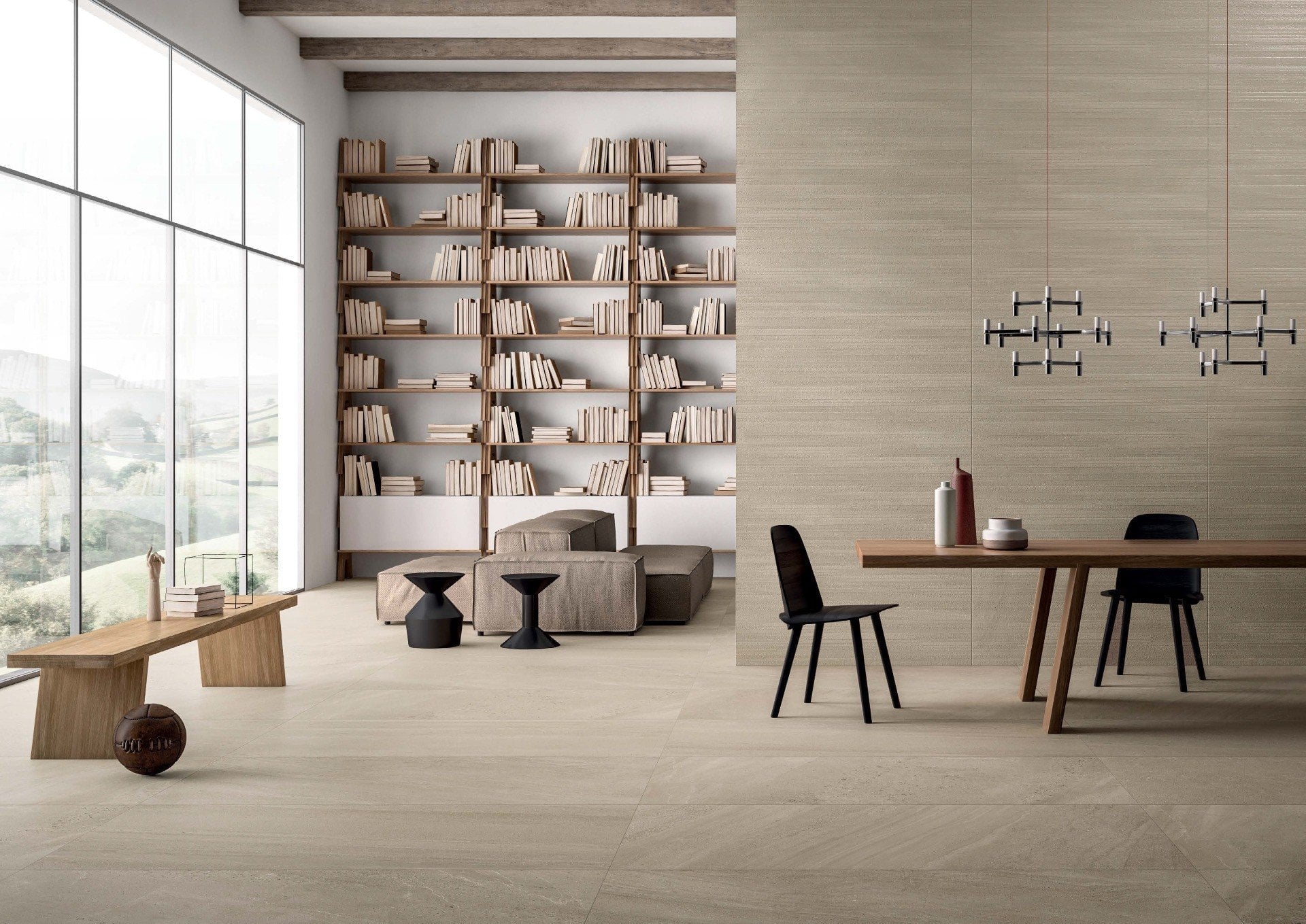 Living minimalist cu lumină naturală