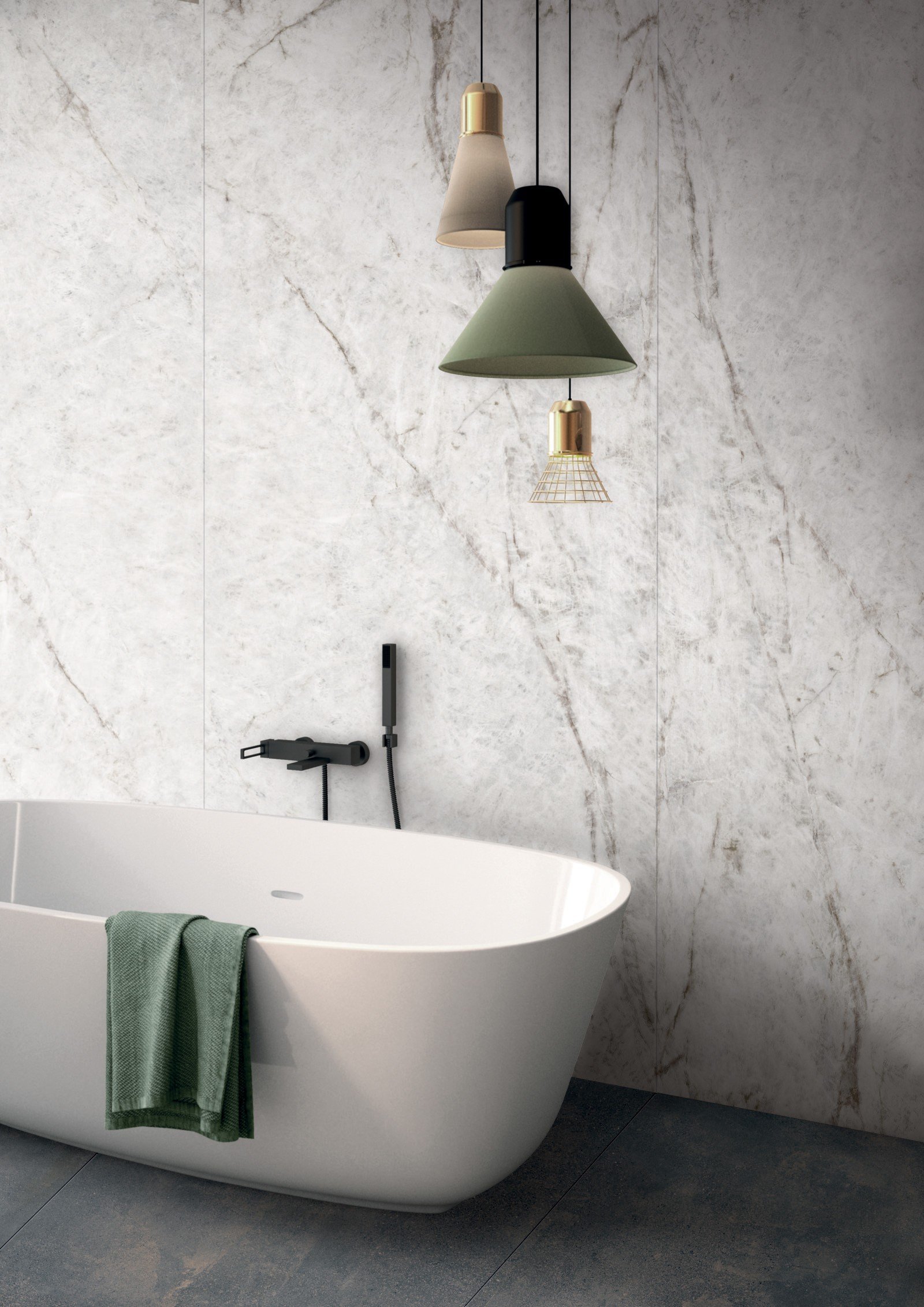 Baie modernă în marmură albă | Inspirație Baie Modern