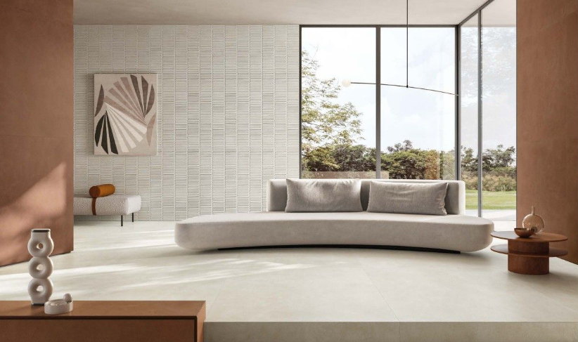 Living minimalist cu accente teracotă | Inspirație Living Modern