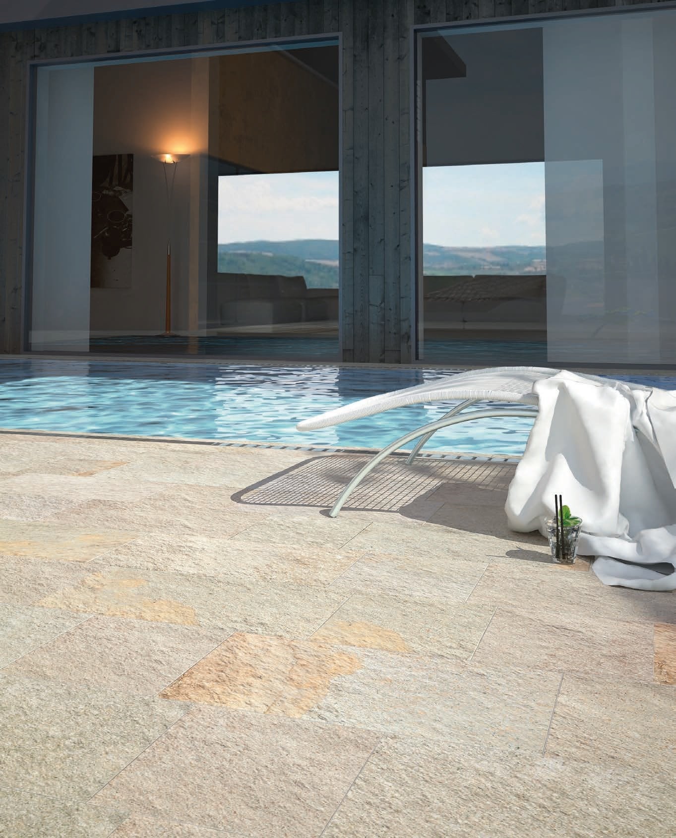 Terasă modernă cu piscină infinită | Inspirație Terasă Modern