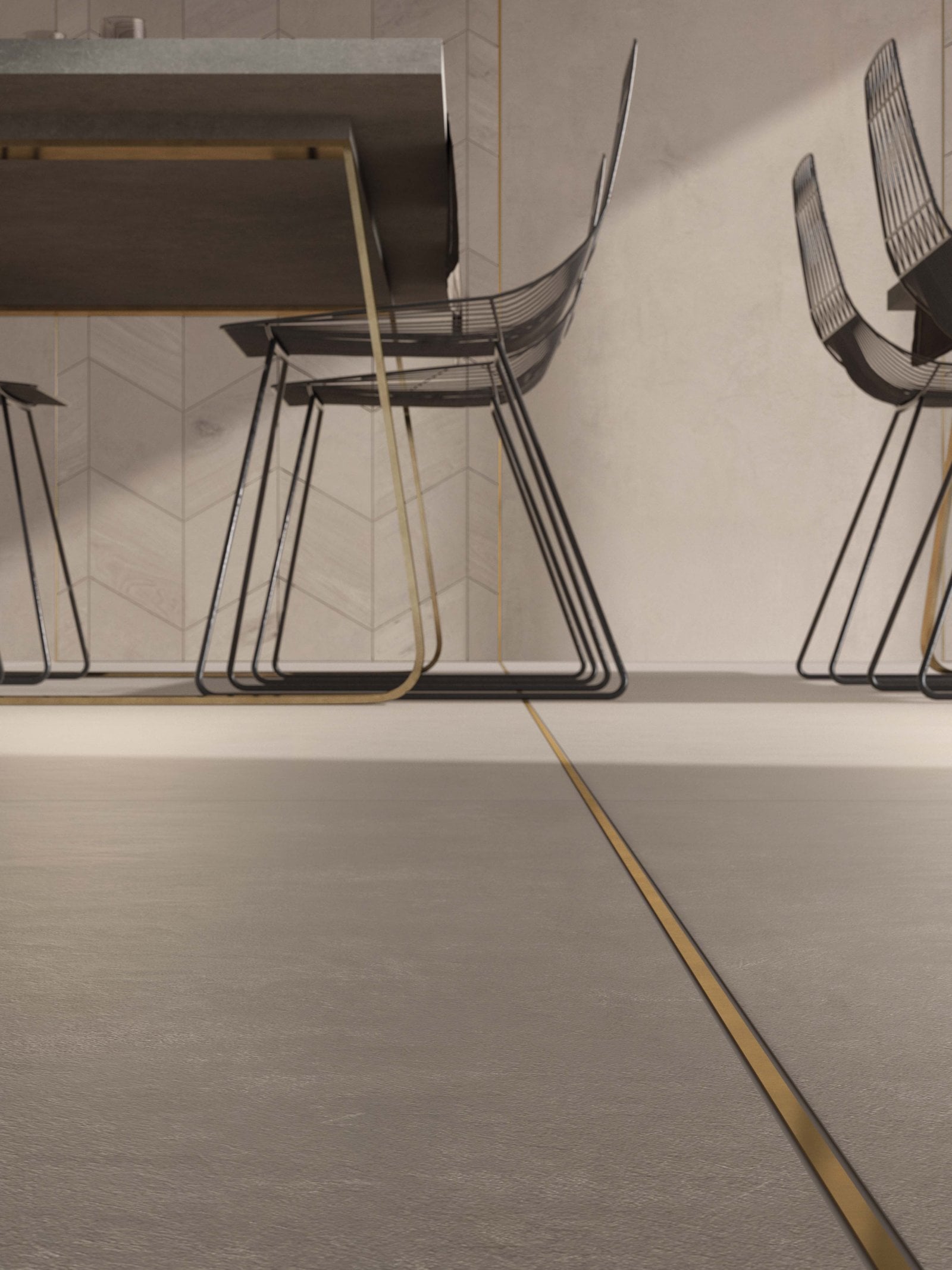 Dining urban cu accente aurii | Inspirație Baie Modern