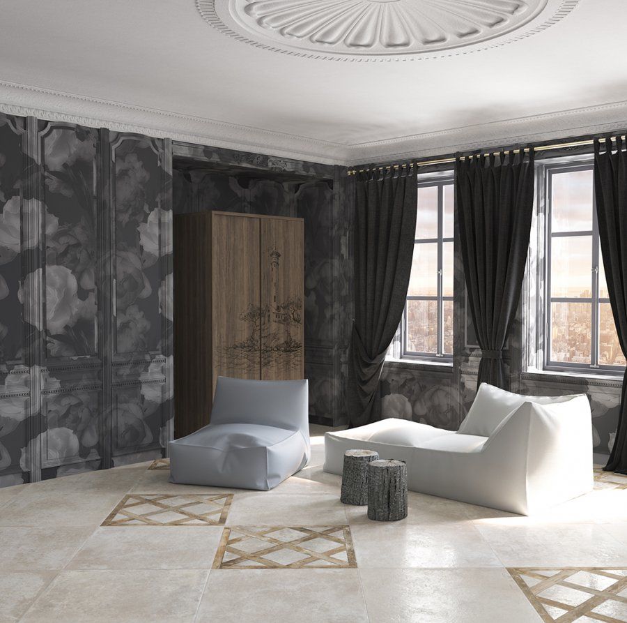 Living dramatic cu accente clasice | Inspirație Baie Modern