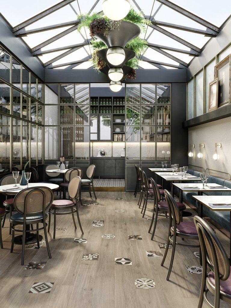 Bistro chic sub lumină zenitală | Inspirație Baie Modern