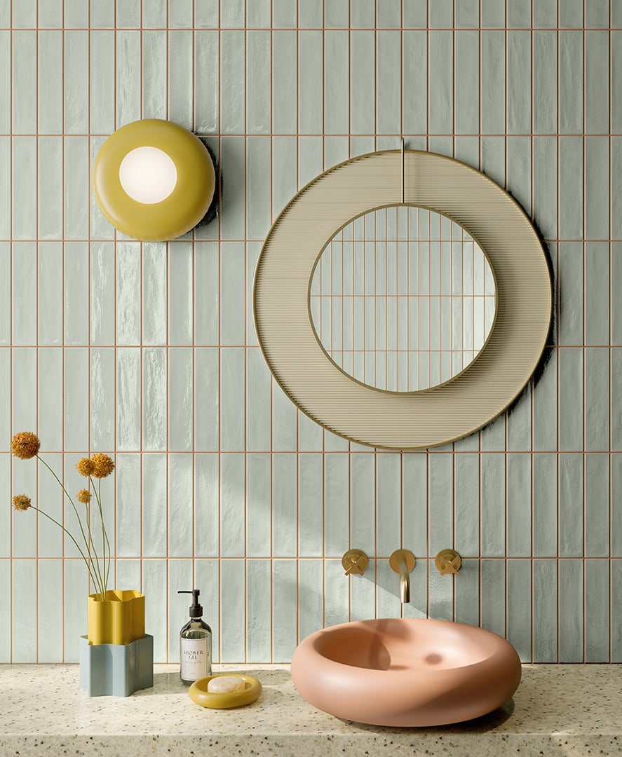 Baie jucăușă în tonuri pastel | Inspirație Baie Modern