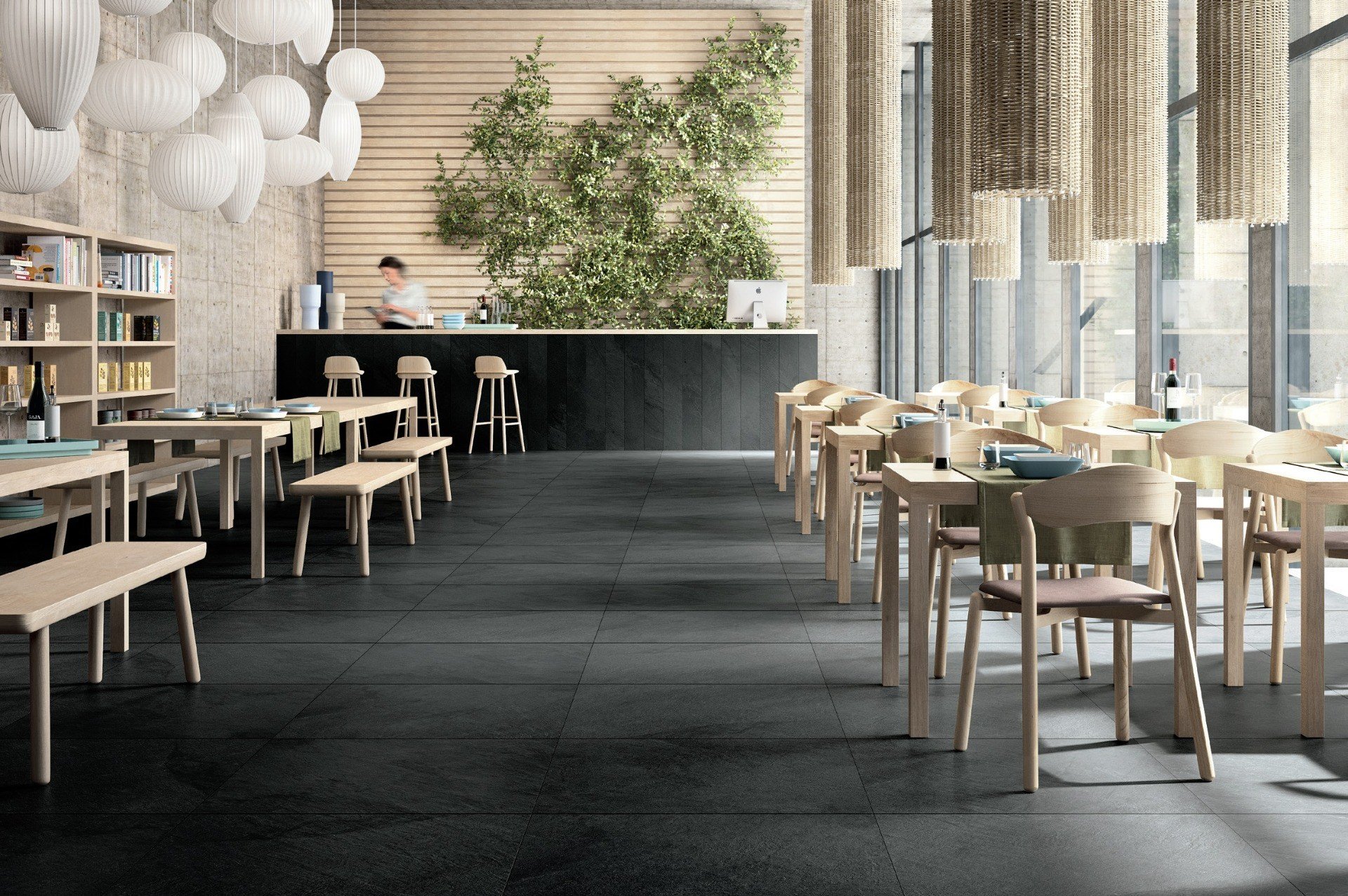 Restaurant urban cu accente naturale | Inspirație Baie Modern