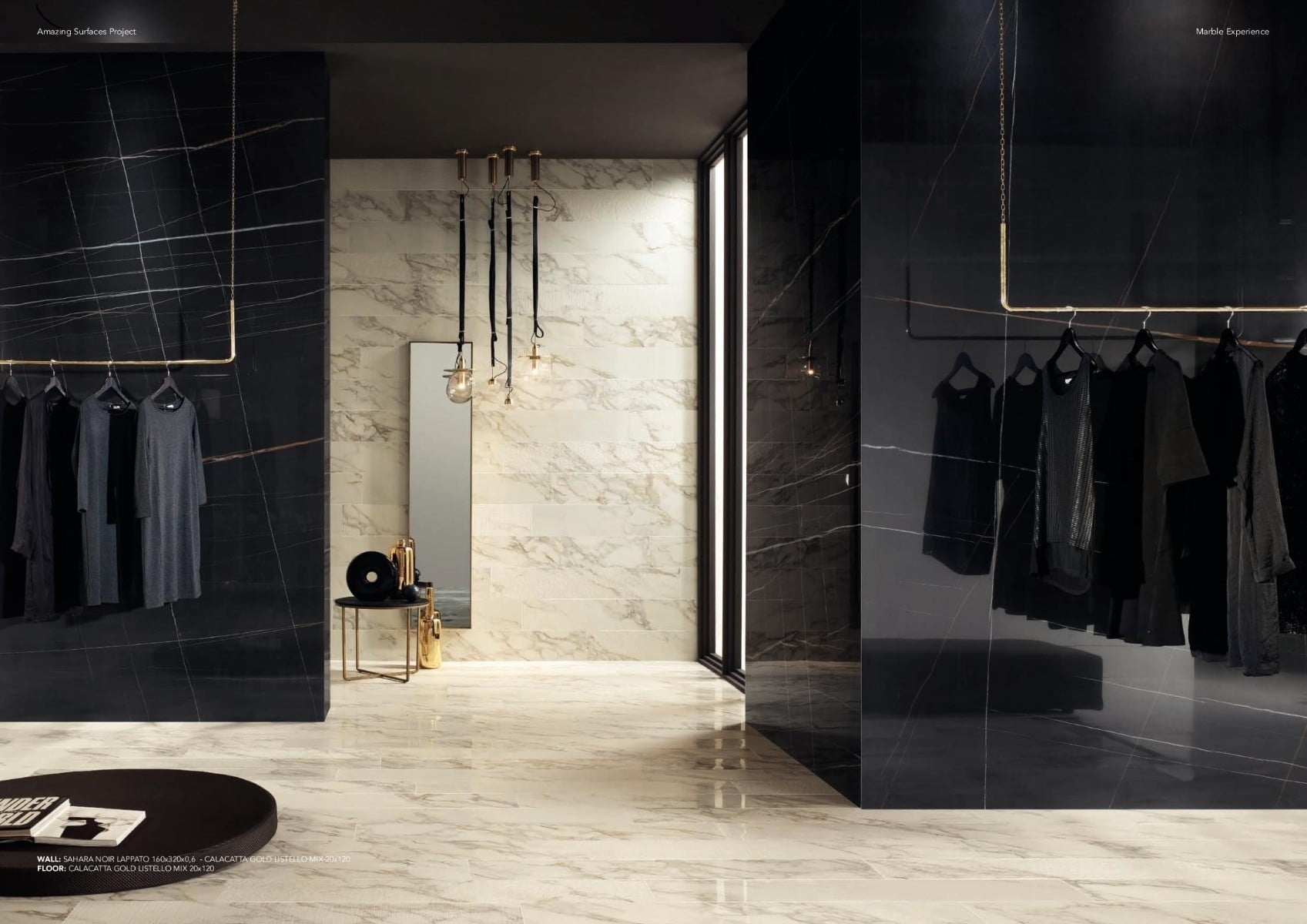 Dressing modern în contrast dramatic | Inspirație Baie Modern