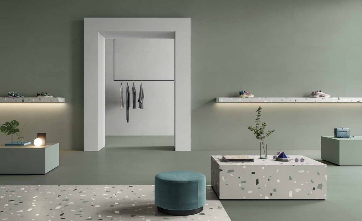 Spațiu comercial cu terrazzo modern | Inspirație Hol Modern