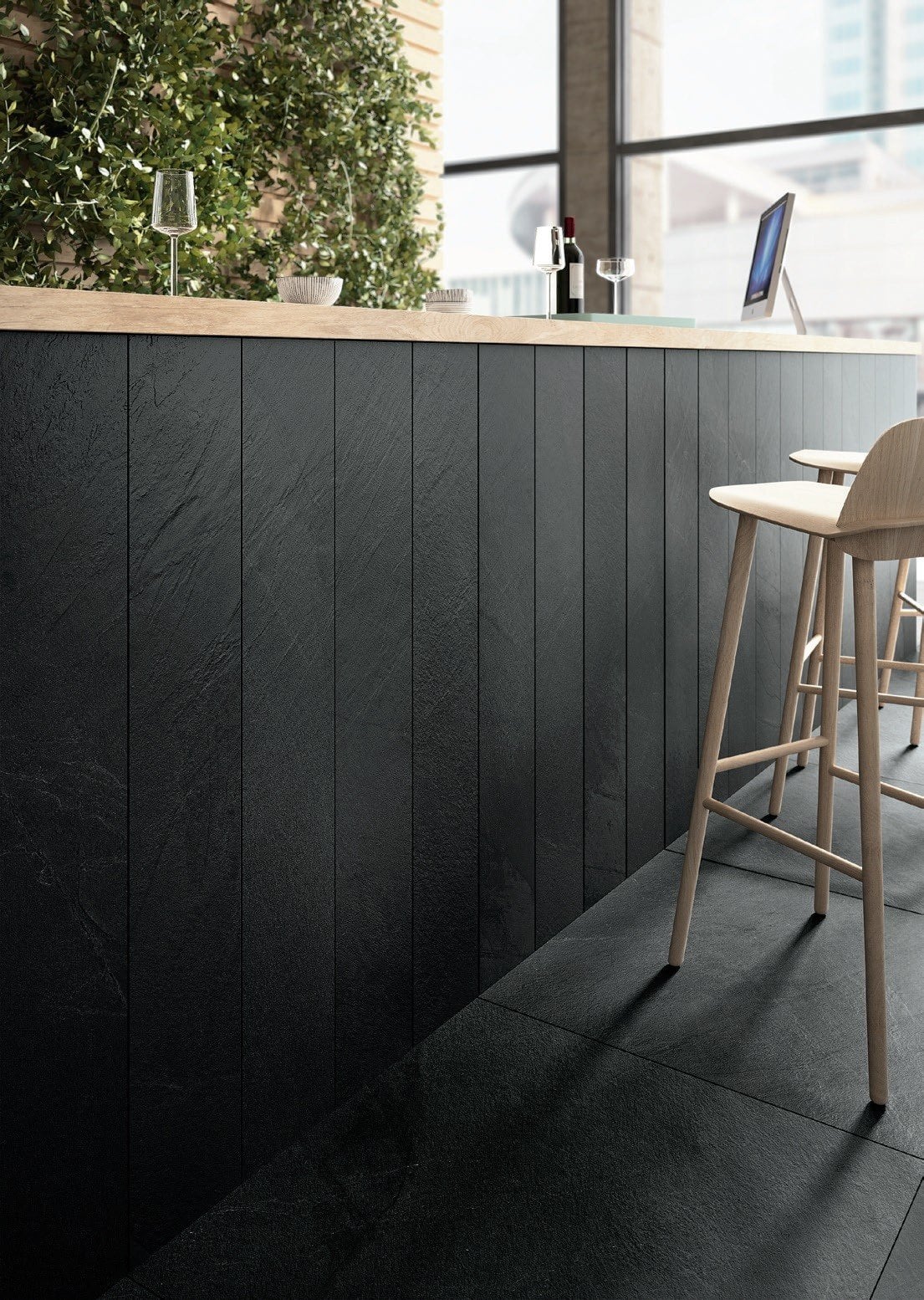 Bar urban cu accente verzi | Inspirație Baie Modern