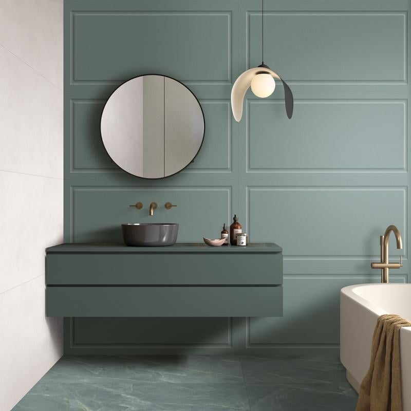 Baie în nuanțe de verde salvie | Inspirație Baie Modern