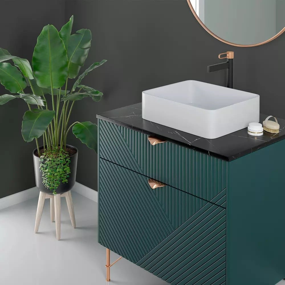 Baie modernă cu accente vegetale | Inspirație Baie Modern