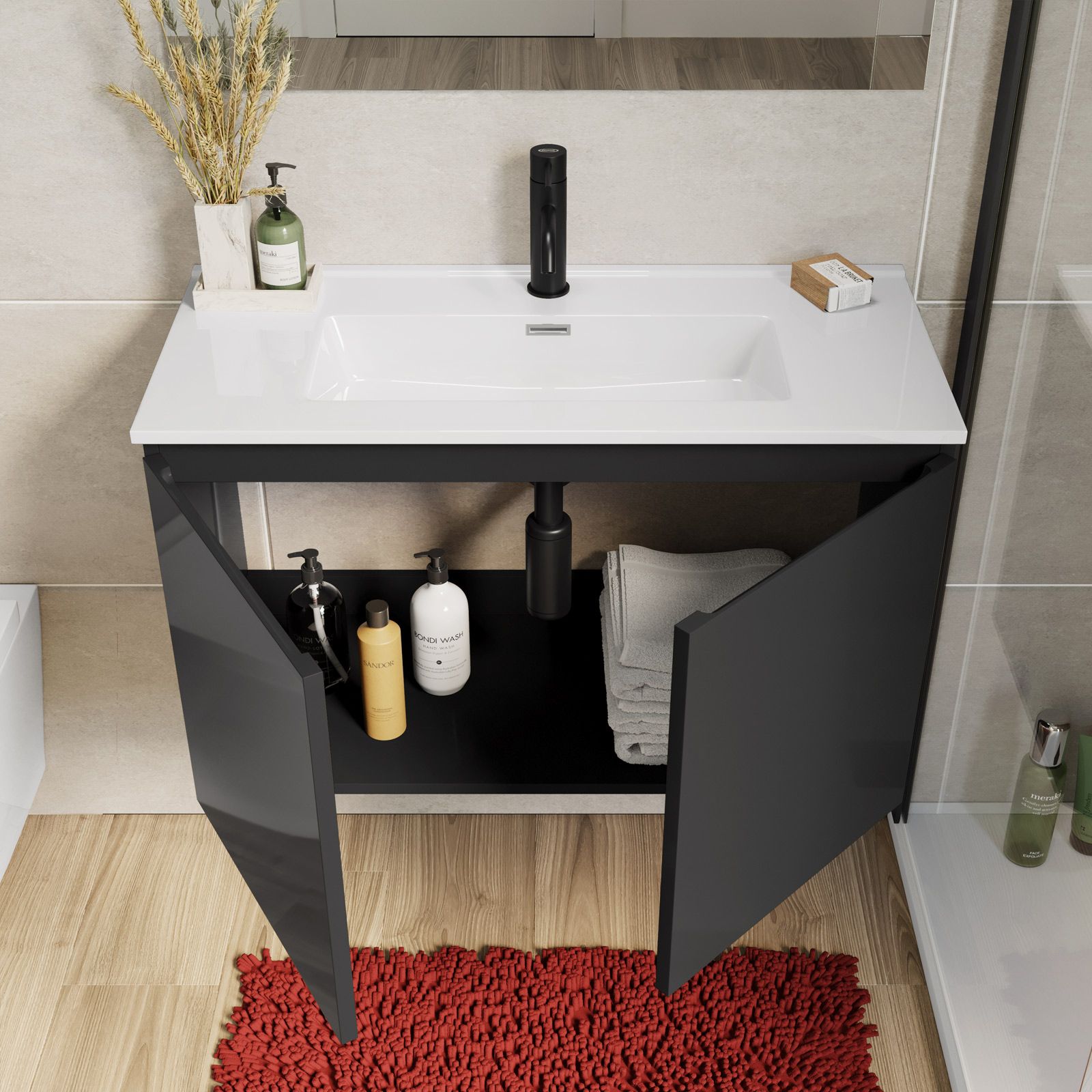 Baie modernă cu accente calde | Inspirație Baie Modern