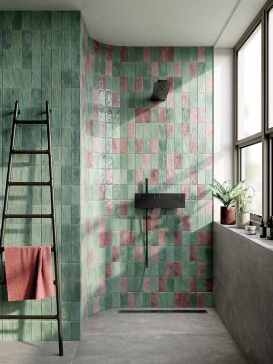 Duș vibrant în nuanțe jucăușe | Inspirație Baie Modern