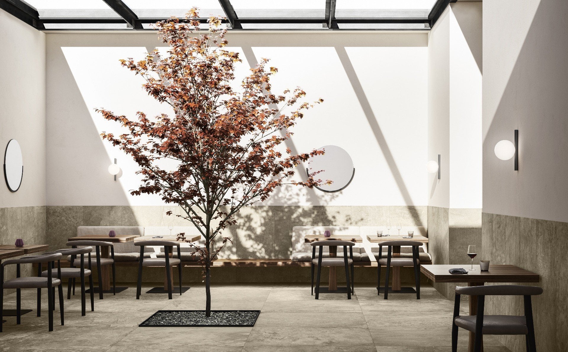 Terasă luminoasă cu accent natural | Inspirație Baie Modern