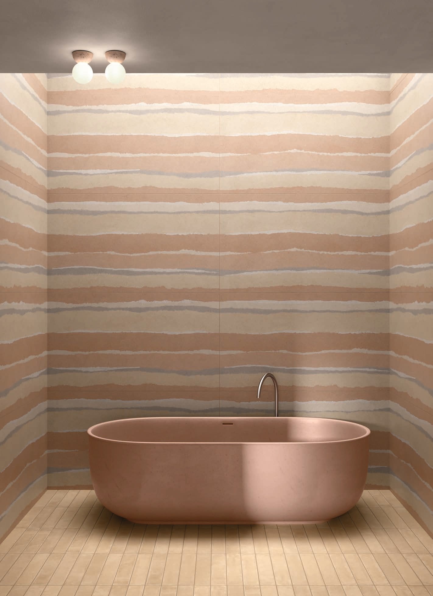 Baie caldă cu accente teracotă | Inspirație Baie Modern