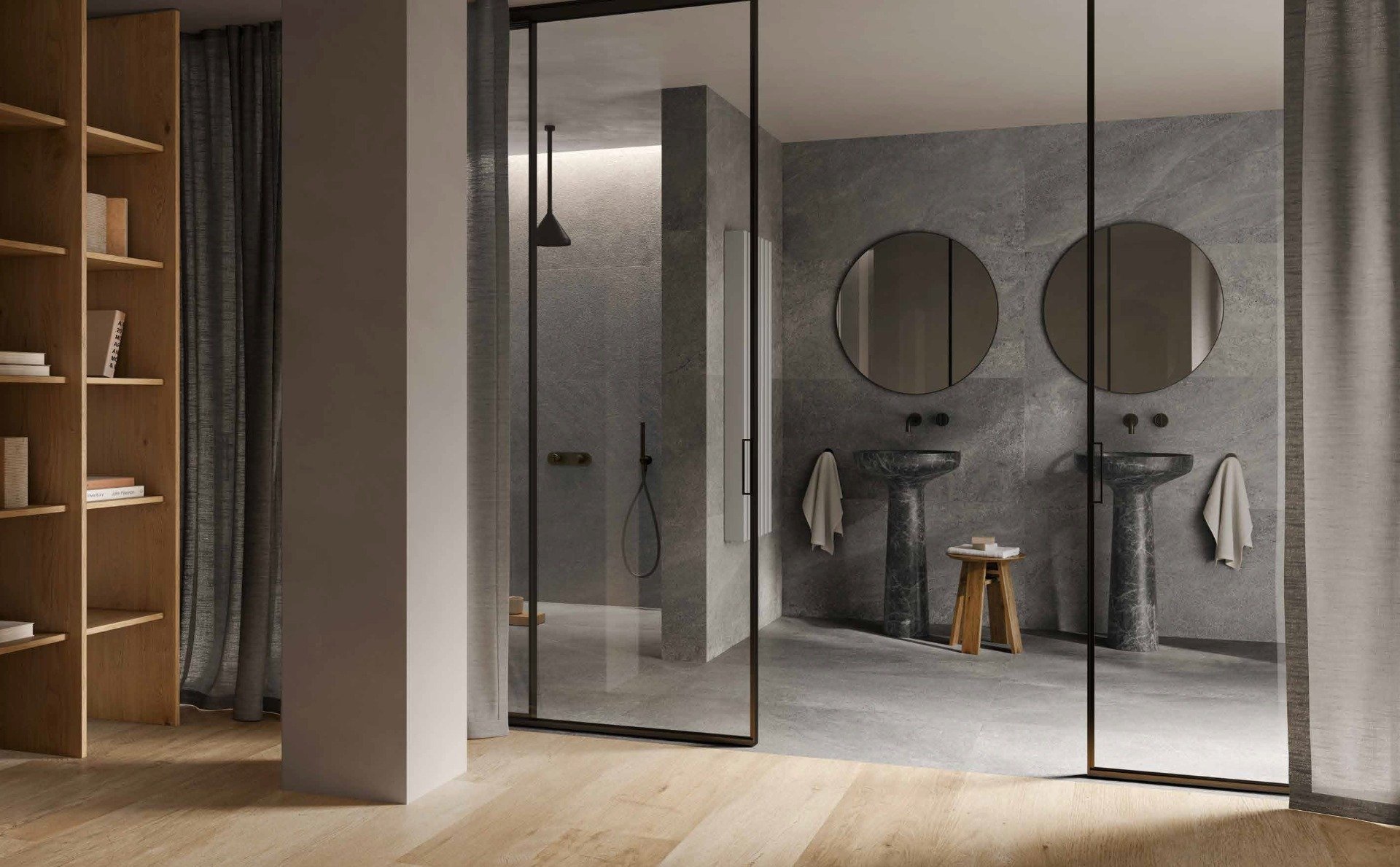 Baie minimalistă în tonuri de gri | Inspirație Baie Modern