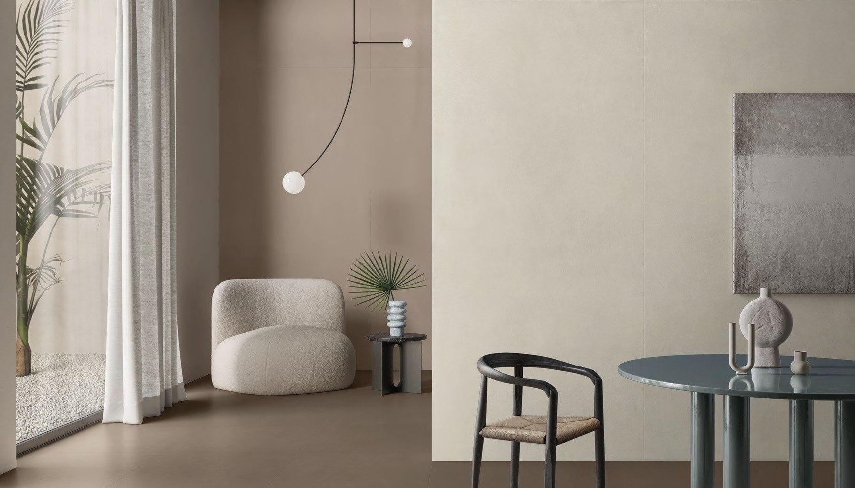 Living minimalist cu lumină filtrată | Inspirație Baie Modern