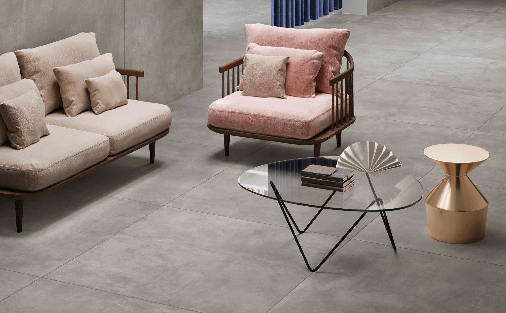 Living modern în tonuri calde | Inspirație Baie Minimalist