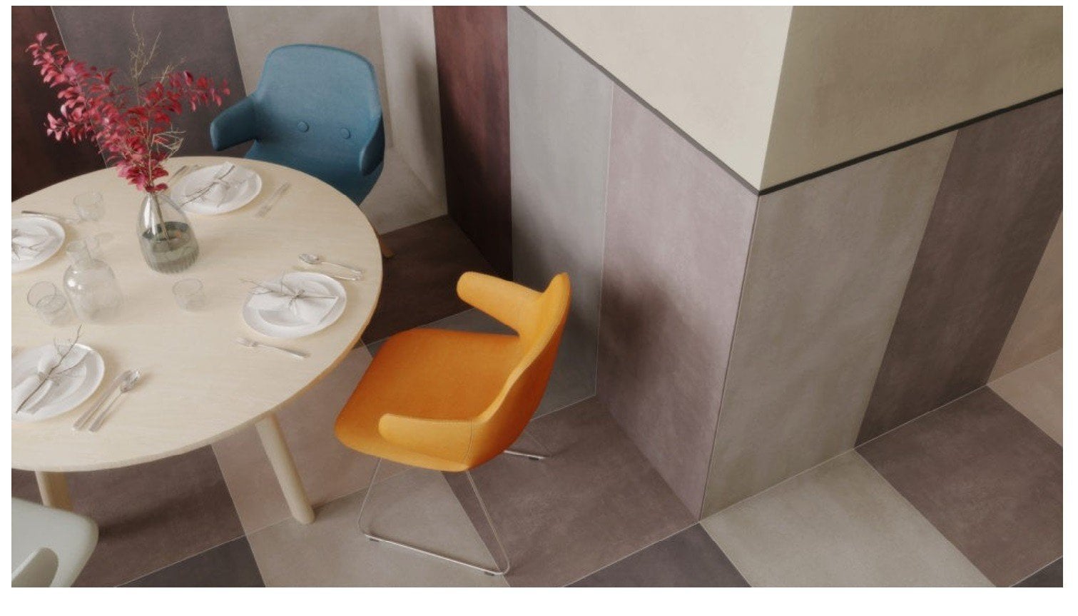 Dining în culori pământii | Inspirație Baie Industrial