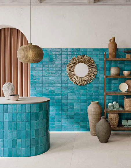Baie mediteraneană cu accente turcoaz | Inspirație Baie Modern